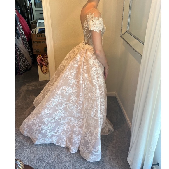 Tarik Ediz 93627 Lace Embroidered Wedding Dress - Picture 7 of 10